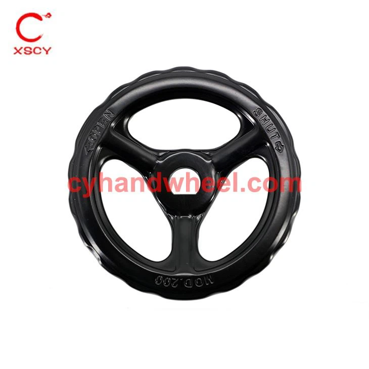 Roue à main à rayons en acier noir